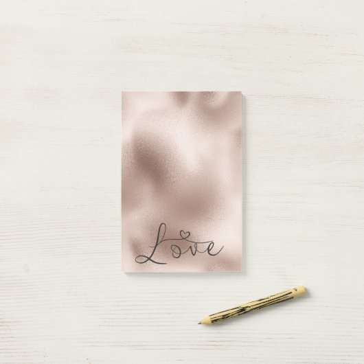 Romantische Rose Goldene Liebe Hochzeit Post-it Klebezettel (Auf Schreibtisch)