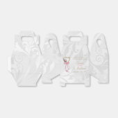 Romantische Rose, goldenes Herz und rosa Band Geschenkschachtel (Ungefaltet)