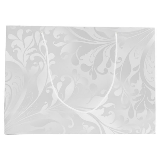 Romantische Rose, Goldenes Herz und Rotes Band Große Geschenktüte (Rückseite)