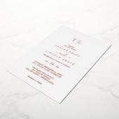 Romantische Rose Goldfoil Monogram Hochzeit Folieneinladung (Gedreht)