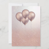 Romantische Rose Goldglanz ombre Ballon Einladung (Rückseite)