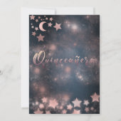 Romantische Rose goldglänzend Kleid himmlisch Einladung (Rückseite)