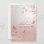 Romantische Rose goldglänzende Kleidung Rose Invit Einladung (Rückseite)