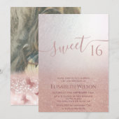 Romantische Rose Goldglitterie Ober-Schmetterling- Einladung (Vorne/Hinten)