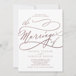 Romantische Rose Goldkalligrafie Die Ehe Einladung