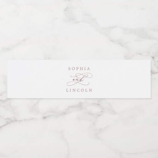 Romantische Rose Goldkalligrafie Wasserflasche Wasserflaschenetikett (Einzelnes Label)