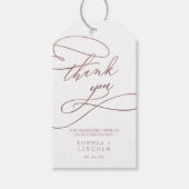 Romantische Rose Goldkalligraphie Vielen Dank Geschenkanhänger (Vorderseite)