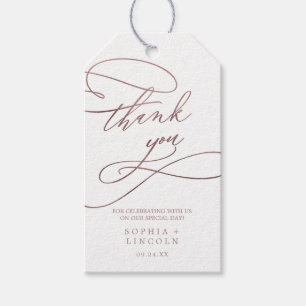 Romantische Rose Goldkalligraphie Vielen Dank Geschenkanhänger