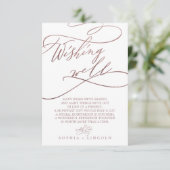 Romantische Rose Goldkalligraphie wünscht Wohlfahr Begleitkarte (Stehend Vorderseite)