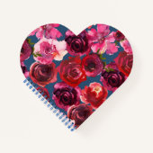 Romantische Rose Herzbuch Notizblock (Vorderseite)