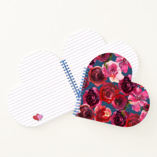 Romantische Rose Herzbuch Notizblock