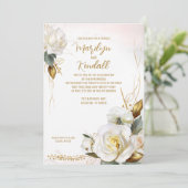 Romantische Rose - Hochzeit der Blumen Einladung (Stehend Vorderseite)