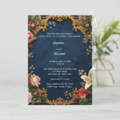 Romantische Rose Hochzeit Einladung Set (Stehend Vorderseite)