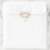 Romantische Rose Hochzeit Herz-Aufkleber (Tasche)