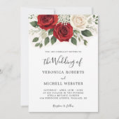 Romantische Rose Hochzeit mit schöner Flora und Fa Einladung (Vorderseite)