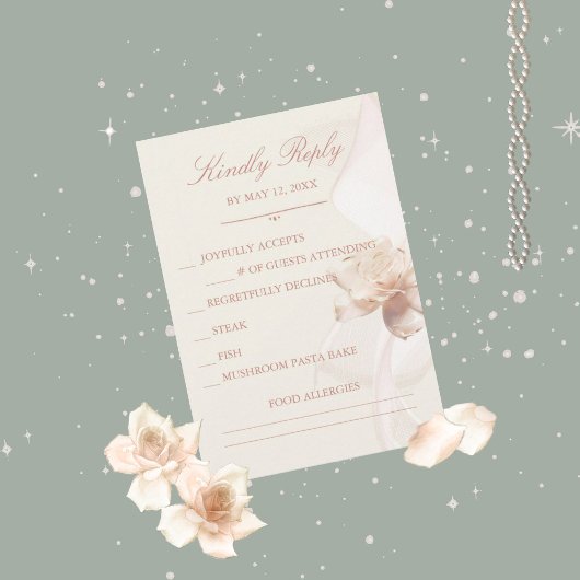 Romantische Rose Hochzeiten RSVP-Karten Einladung