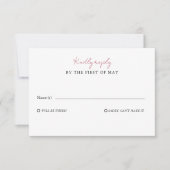 Romantische Rose Hochzeitsaktionskarte RSVP Karte (Vorderseite)