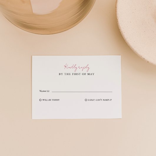 Romantische Rose Hochzeitsaktionskarte RSVP Karte