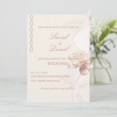 Romantische Rose Hochzeitseinladung Einladung (Stehend Vorderseite)