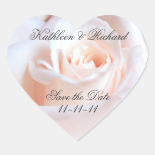 Romantische Rose Hochzeitsmarken Herz-Aufkleber