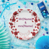 Romantische Rose Hochzeitsplatte mit Individuelle  Pappteller (Party)