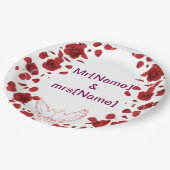 Romantische Rose Hochzeitsplatte mit Individuelle  Pappteller (Schrägansicht)