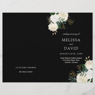 Romantische Rose Hochzeitsprogramme
