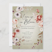 Romantische Rose im Blumenstrauß Liebe Einladung (Vorderseite)