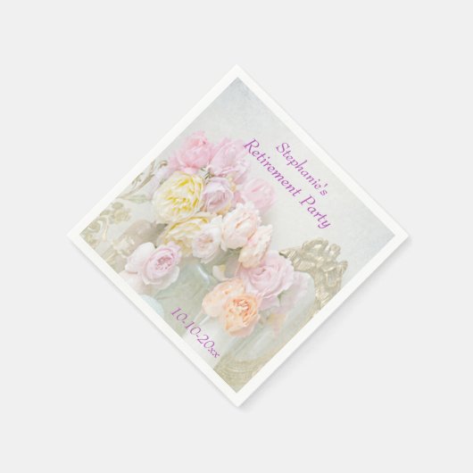 Romantische Rose im Jars-Ruhestand Serviette (Ecke)