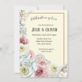 Romantische Rose im Wasserbereich Einladung (Vorderseite)