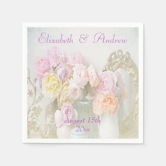 Romantische Rose in Jars Wedding Napkins Serviette (Vorderseite)