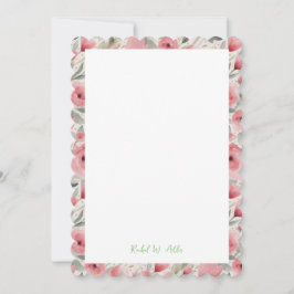 Romantische Rose in Soft Pink & Grüntöne Geschicht Einladung