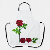 Romantische Rose Kunst Schürze - Handgemalte LIEBE (Vorderseite)