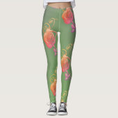 Romantische Rose Leggings (Vorderseite)