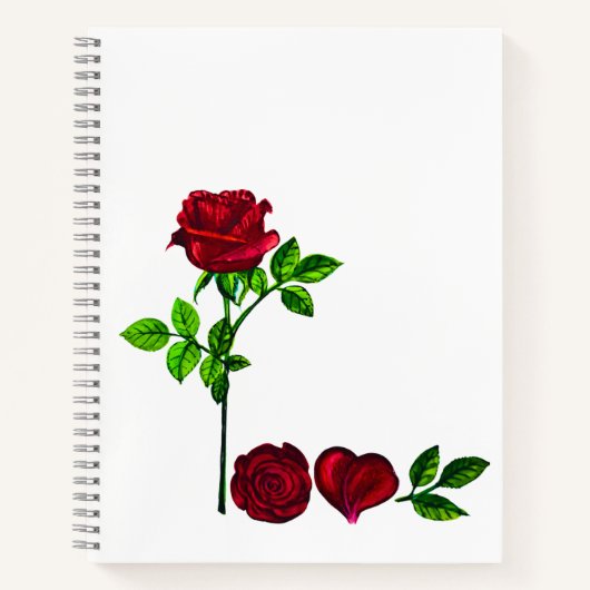 Romantische Rose LIEBE Notebook - Einzigartig hand Notizblock (Vorderseite)