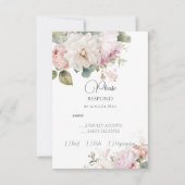 Romantische Rose mit Blumen RSVP Karte (Vorderseite)