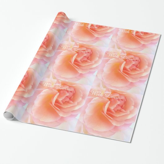 Romantische Rose mit Liebe Geschenkpapier (Ungerollt)