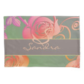 Romantische Rose Monogram Pillowcase Kissenbezug (Vorderseite-Links)
