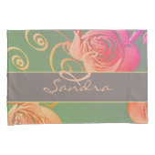 Romantische Rose Monogram Pillowcase Kissenbezug (Vorderseite-Rechts)