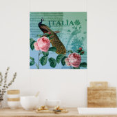 Romantische Rose Musical Peacock Poster (Küche)