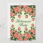 Romantische Rose Party für botanische Altersversor Einladung (Rückseite)