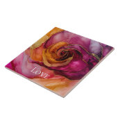 Romantische Rose Peach Red Pink Gold Floral Liebe Fliese (Seite)