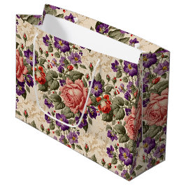 Romantische Rose Peach und Coral Große Geschenktüte