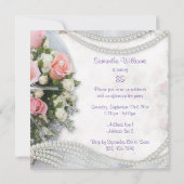 Romantische Rose & Perlen 85. Geburtstagsparty Einladung (Rückseite)