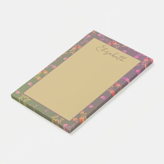 Romantische Rose Personal Stationery Post-it Klebezettel (angewinkelt)