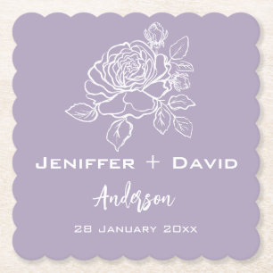 Romantische Rose Personalisierte Hochzeit/ Brautpa Untersetzer