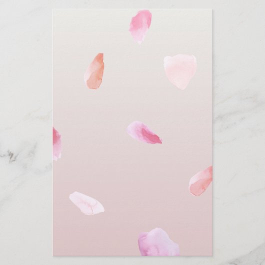 Romantische Rose Petals Briefpapier (Vorderseite)