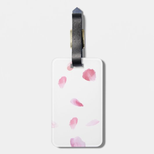 Romantische Rose Petals Gepäckanhänger (Rückseite vertikal)