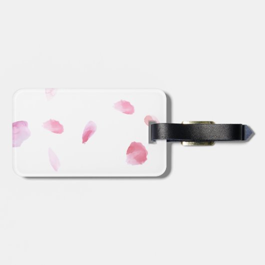 Romantische Rose Petals Gepäckanhänger (Rückseite horizontal)