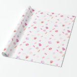 Romantische Rose Petals Geschenkpapier<br><div class="desc">Romantische Rose Petals pinkfarbene Aquarellblüte</div>